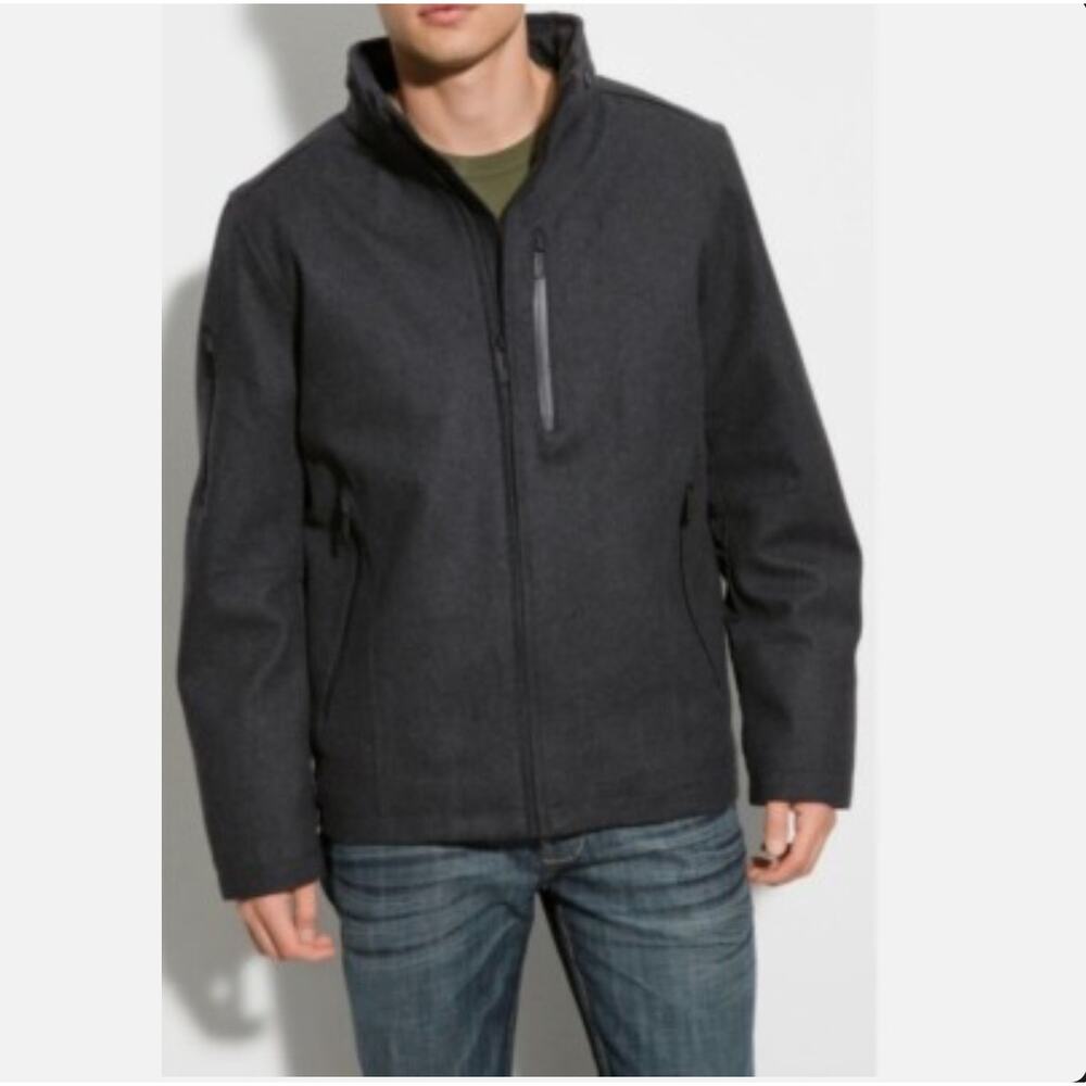 TUMI T-TECH Men’s Charcoal Water Resistant Wool Jacket Size L